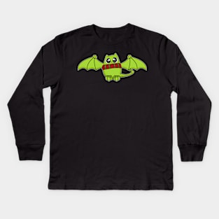 Bat Dragon Christmas Cat Kids Long Sleeve T-Shirt